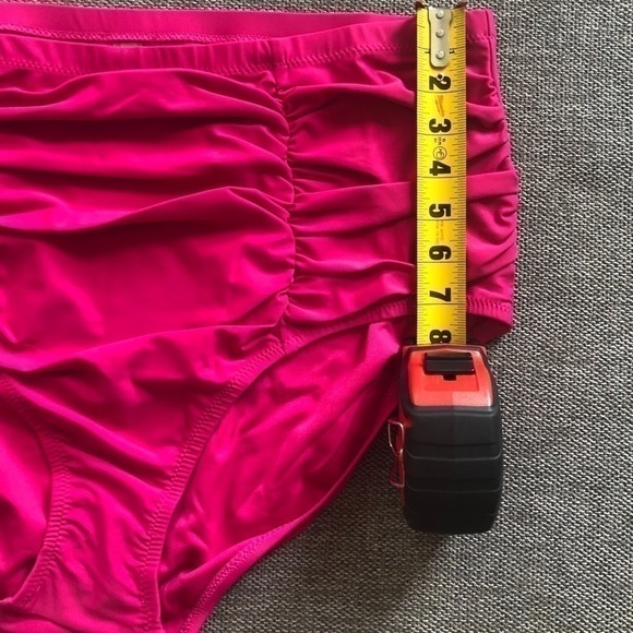 RAISINS Curve Costa Plus Size Solid High-Rise Swim Bikini Bottom Pink 22W - Picture 10 of 10